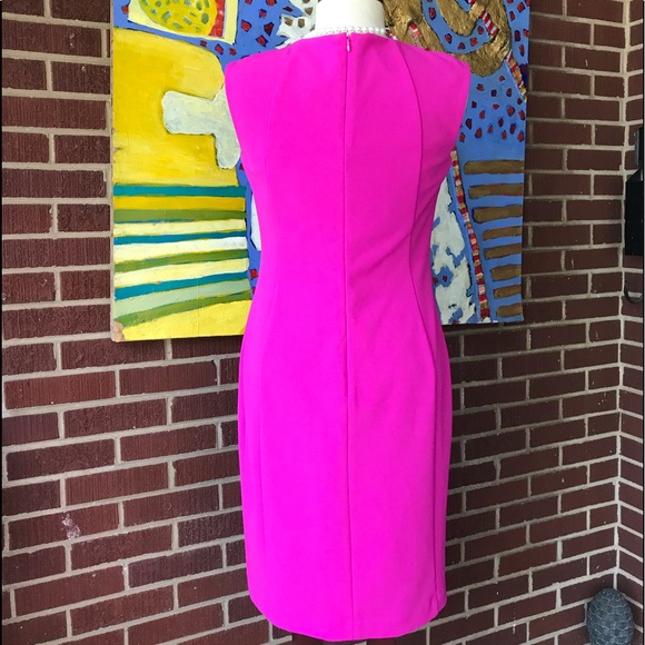 Calvin Klein Bright Pink Dress with Gold Chain - Picture 5 of 7